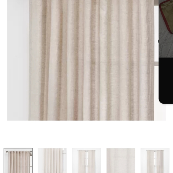 NWT - 108"x54" - Qty Of 2 - Linen Light Filtering Window Curtain Panel -Natural - Picture 3 of 5